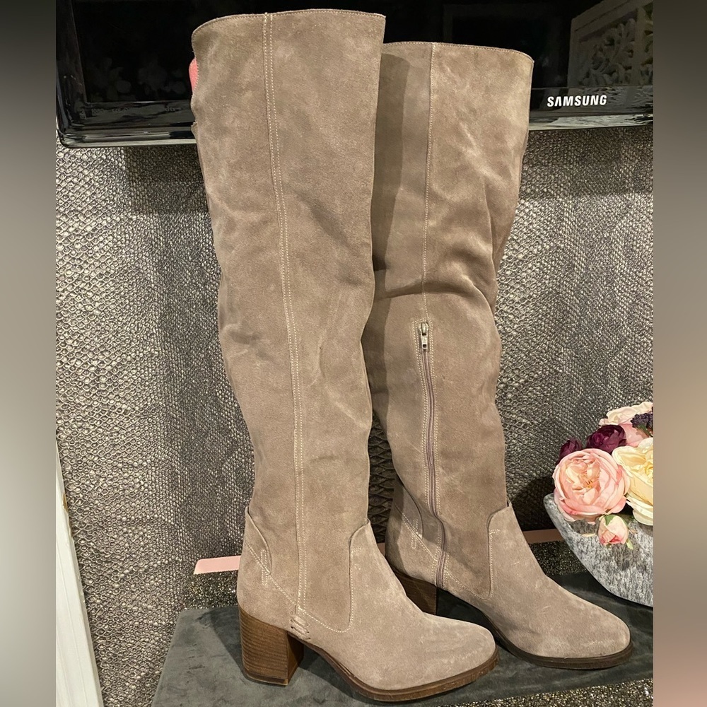 Fabiani Over The Knee Boot in Brown Suede NWT 9.5